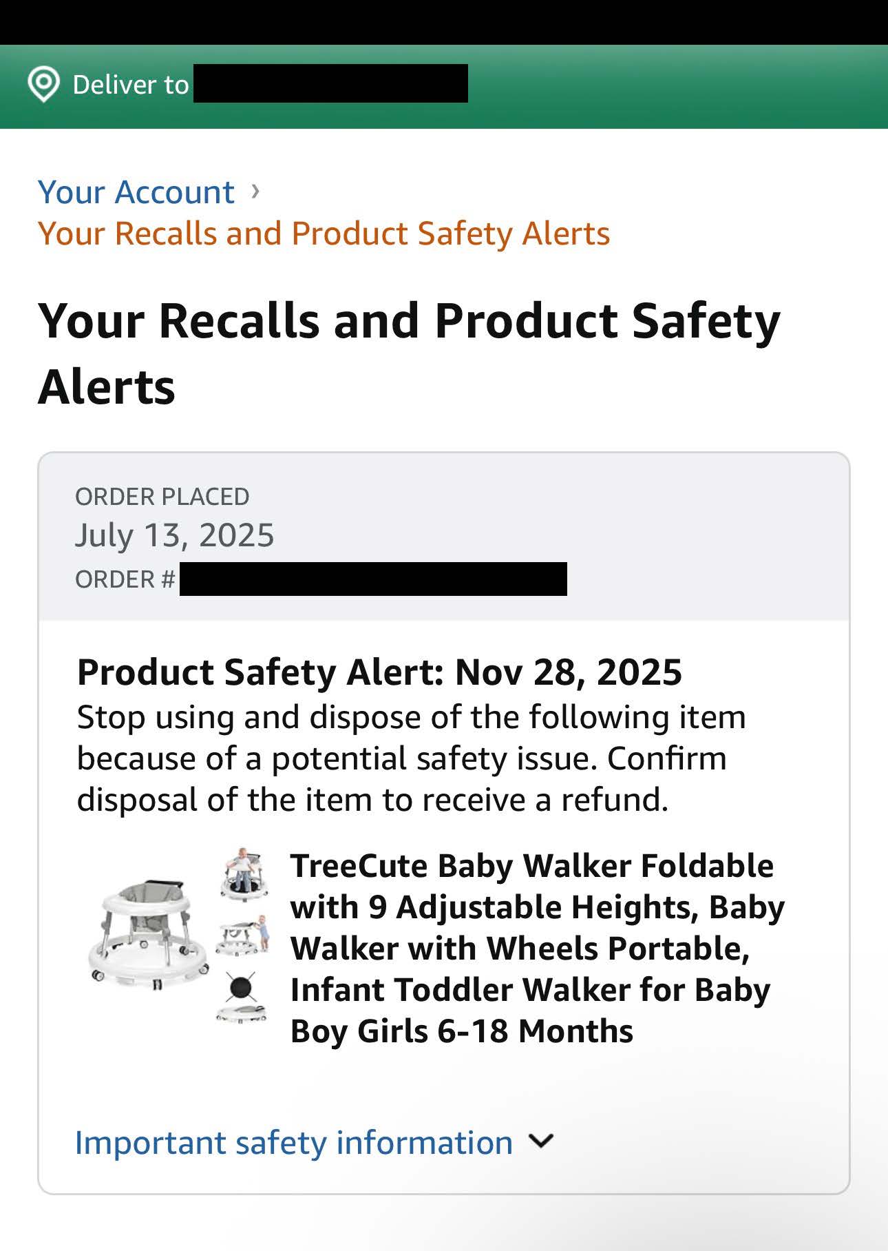 Here is the incident description - SaferProducts